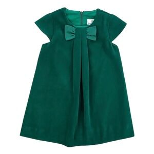Florence Eseiman Girls Green Velvet Bow Christmas Holiday Back Zip Dress Sz 3T